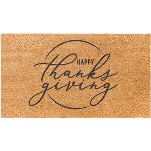 Natural Coir Doormat with Non-Slip Backing 17 x 30- Outdoor/Indoor Fall Door Mat